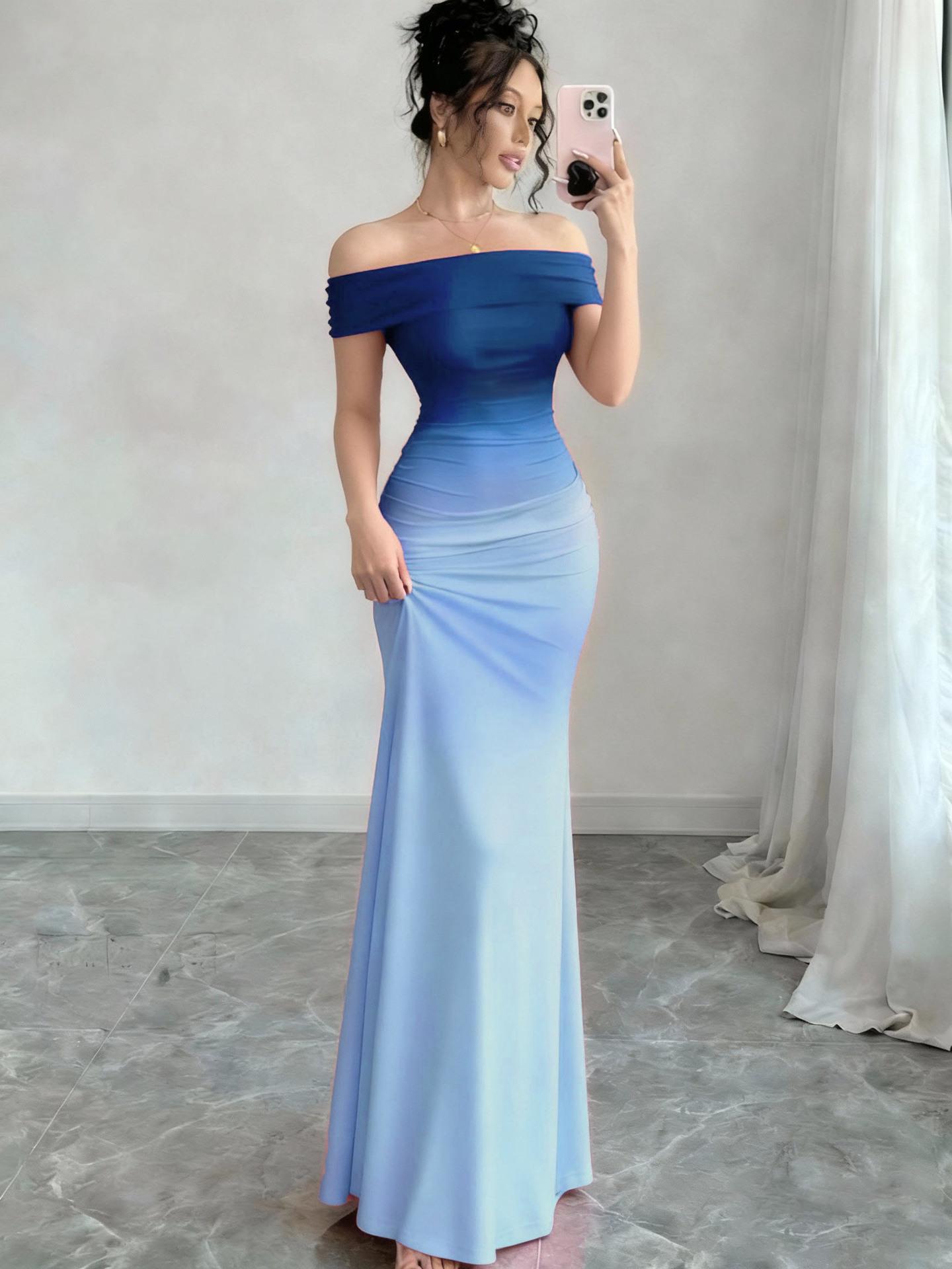 2026 European Gradient One-Shoulder Bodycon Dress Medium синій
2026 European Gradient One-Shoulder Bodycon Dress Medium синій
