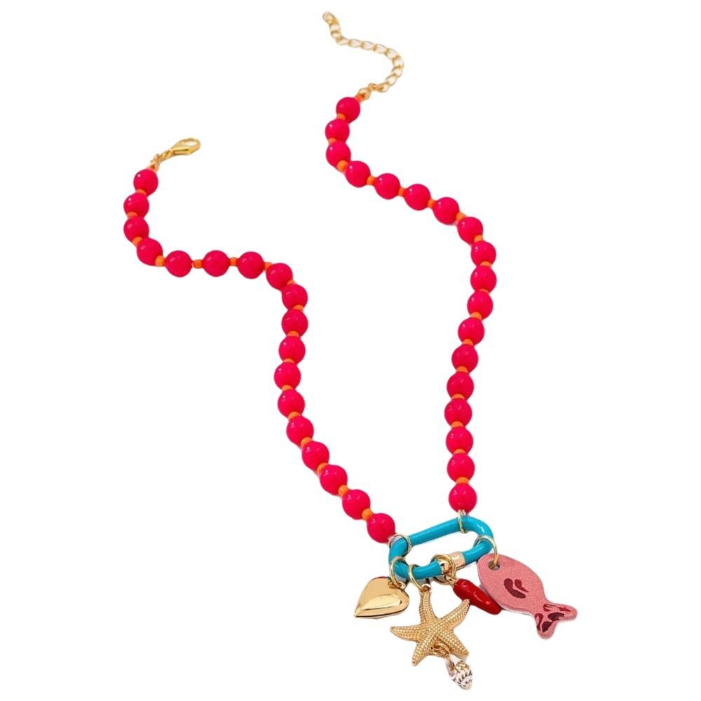 Sea Series Starfish Charms Necklace Ornaments Beach Beaded Necklace Vacation червоний
Sea Series Starfish Charms Necklace Ornaments Beach Beaded Necklace Vacation червоний