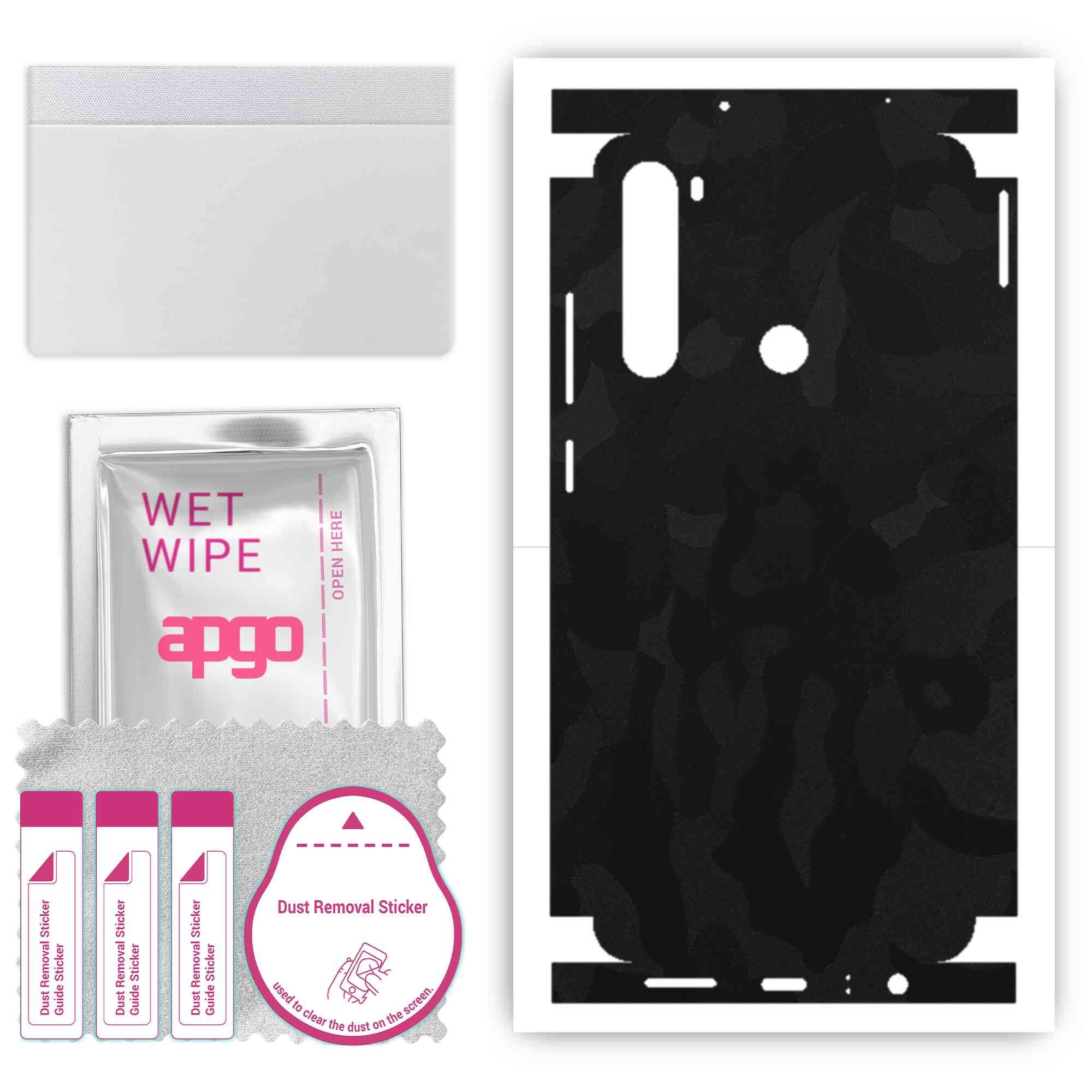Apgo Protective Skin Sticker for the back+sides compatible with Xiaomi Redmi Note 8, Full Wrap Film, Foil, Vinyl - Pattern Black Camo
Apgo Protective Skin Sticker for the back+sides compatible with Xiaomi Redmi Note 8, Full Wrap Film, Foil, Vinyl - Pattern Black Camo
