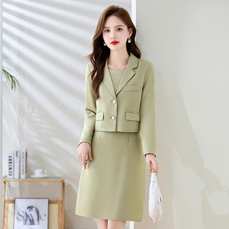 2024 Autumn/Winter Korean Style Two-Piece: Suit Collar Short Jacket & Mid-Length Dress Set XL (115-125 lbs)
2024 Autumn/Winter Korean Style Two-Piece: Suit Collar Short Jacket & Mid-Length Dress Set XL (115-125 lbs)