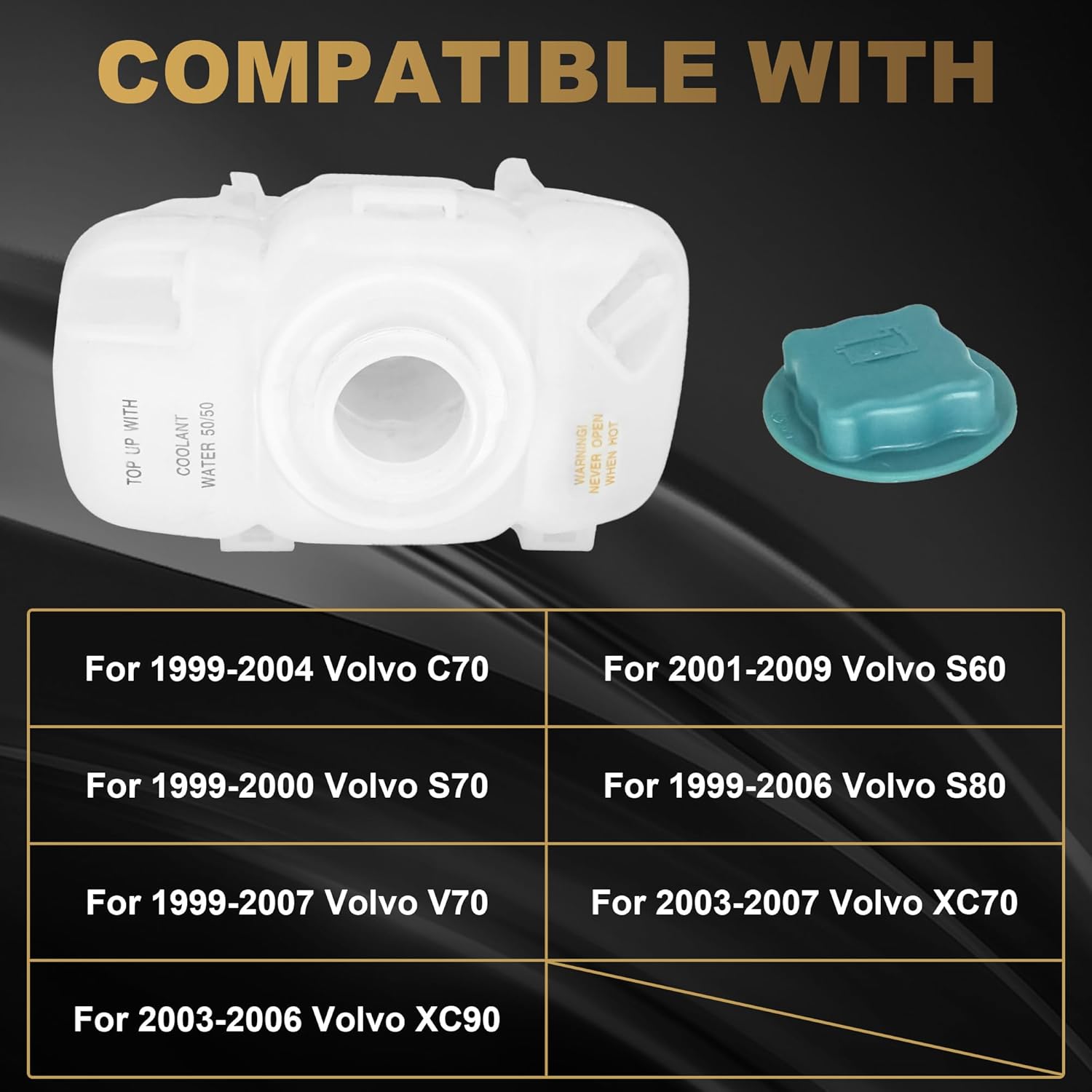 PartsFlow 603-637 Engine Coolant Reservoir Tank W/Cap Compatible With 1998-2014 Volvo XC90 S60 S60 V70 V70 S80 S60 S80 S60 V70 S80 Coolant Overflow
PartsFlow 603-637 Engine Coolant Reservoir Tank W/Cap Compatible With 1998-2014 Volvo XC90 S60 S60 V70 V70 S80 S60 S80 S60 V70 S80 Coolant Overflow