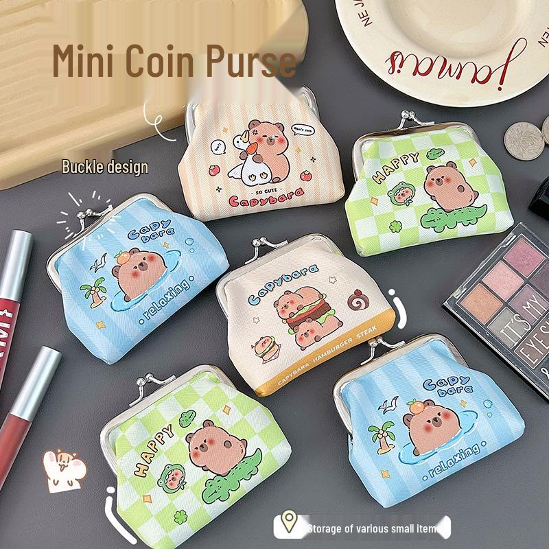 Capybara Coin Purse & Card Holder: Soft PU Leather Wallet with Snap Button, Girly Small Key Pouch One Size
Capybara Coin Purse & Card Holder: Soft PU Leather Wallet with Snap Button, Girly Small Key Pouch One Size