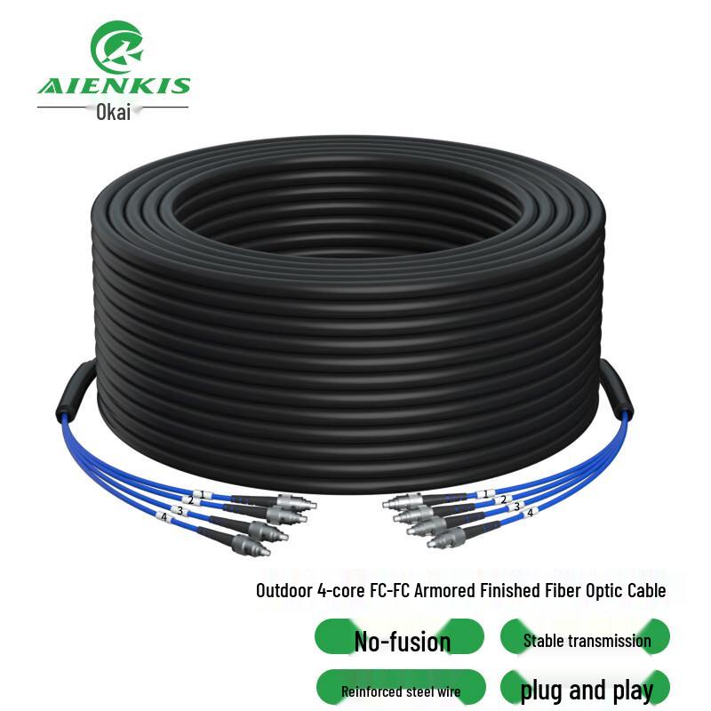 AIENKIS AK-TW4-700FC 4-Core Armored Outdoor Single-mode FC-FC Fiber Patch Cable
AIENKIS AK-TW4-700FC 4-Core Armored Outdoor Single-mode FC-FC Fiber Patch Cable