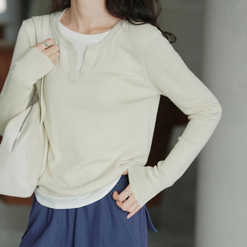 Spring Autumn Round Neck Fake Two Pieces Long Sleeve T-shirt Women Casual Fashion All-match Top Pullover Tee S белый
Spring Autumn Round Neck Fake Two Pieces Long Sleeve T-shirt Women Casual Fashion All-match Top Pullover Tee S белый