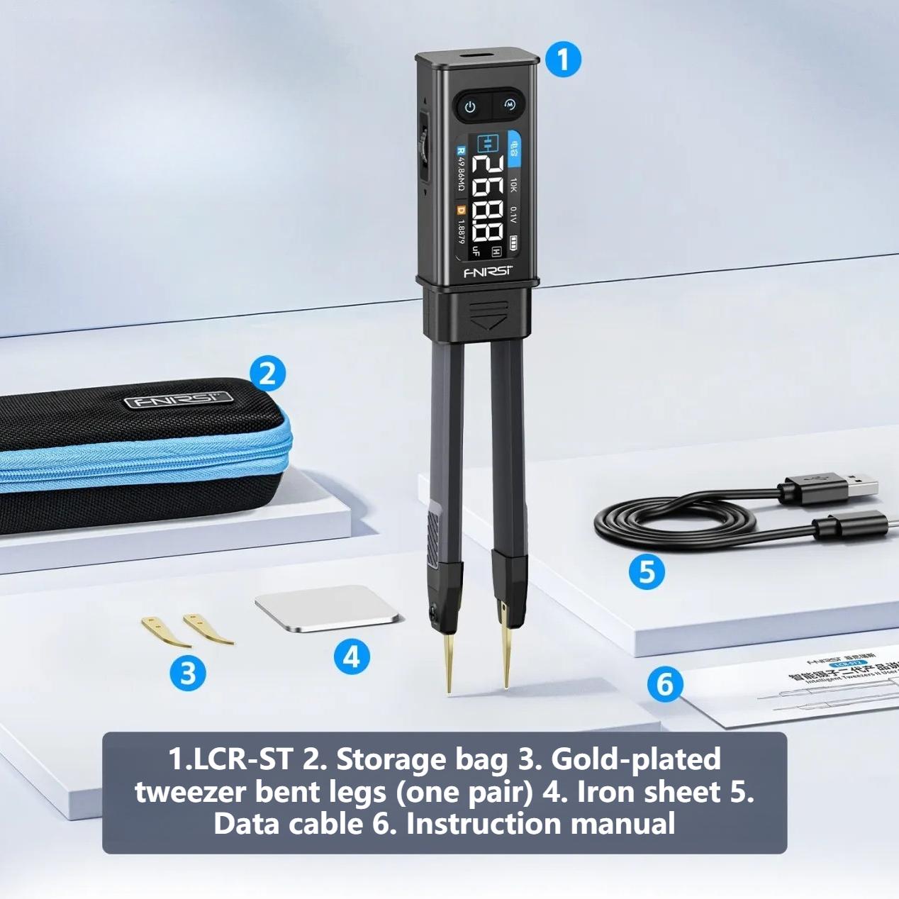 FNIRSI цифрові пінцети-міст LCR-ST2 високоточний ручний тестер компонентів другого покоління
FNIRSI цифрові пінцети-міст LCR-ST2 високоточний ручний тестер компонентів другого покоління