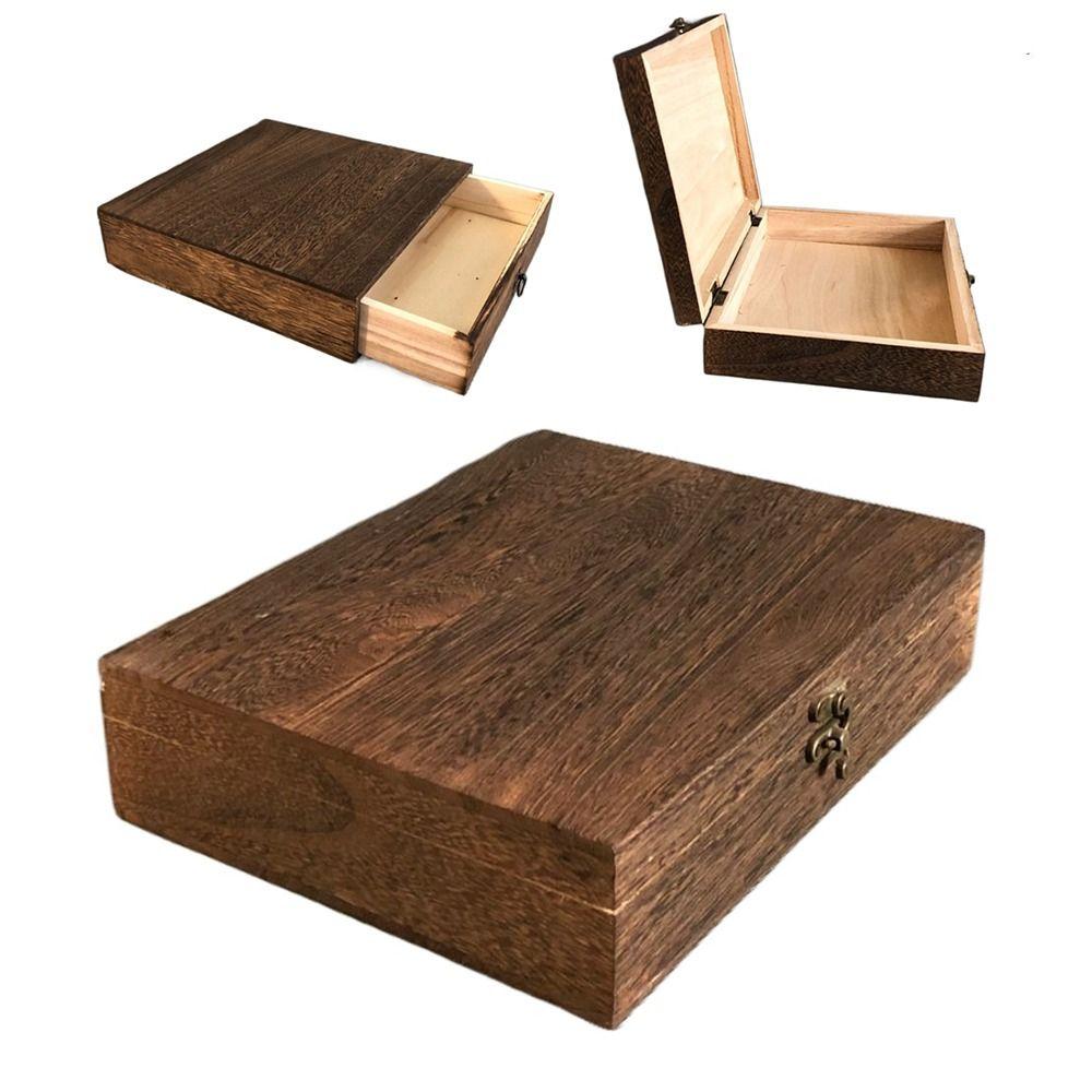 Wood Retro Lockable Storage Box Drawer/Flip Type Treasure Chest Decorative Trinket Case Women Clamshell-type
Wood Retro Lockable Storage Box Drawer/Flip Type Treasure Chest Decorative Trinket Case Women Clamshell-type