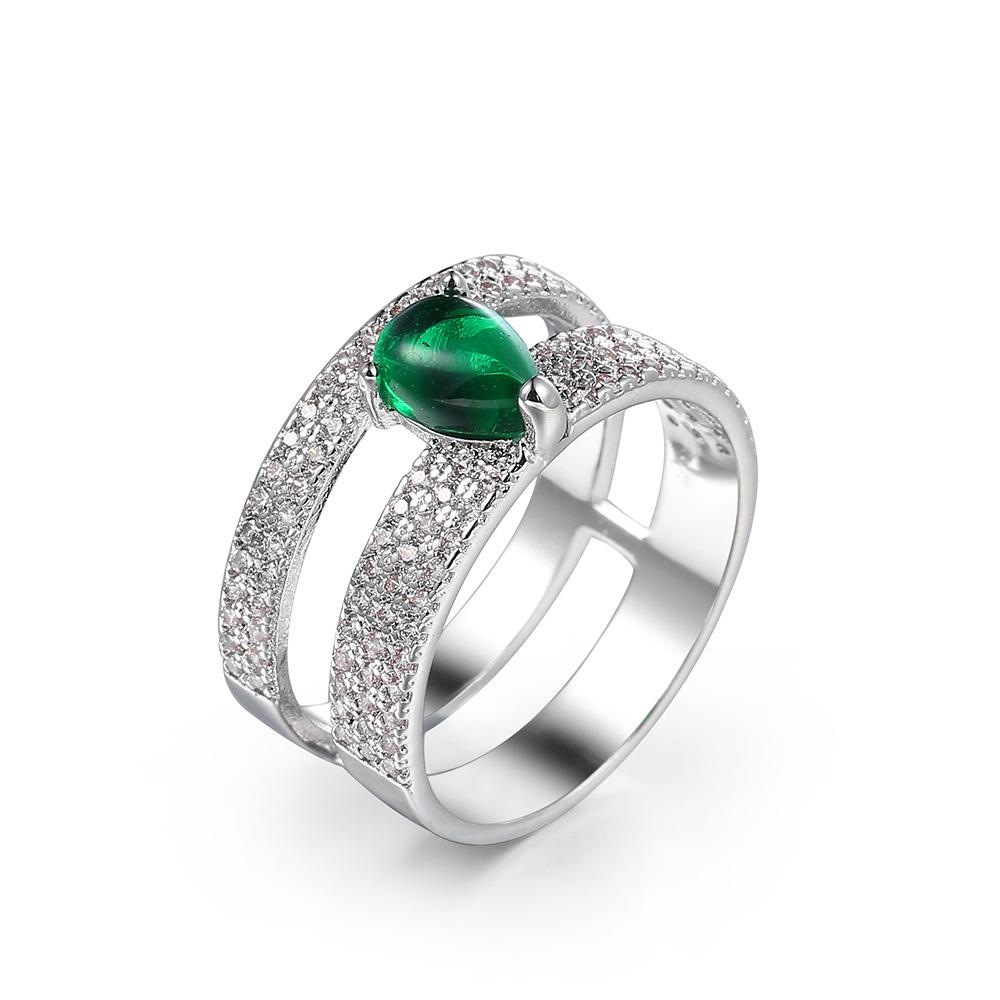 Green Teardrop Zircon Double Row Wedding Ring – European & American Bridesmaid Fashion Jewelry Size 10
Green Teardrop Zircon Double Row Wedding Ring – European & American Bridesmaid Fashion Jewelry Size 10