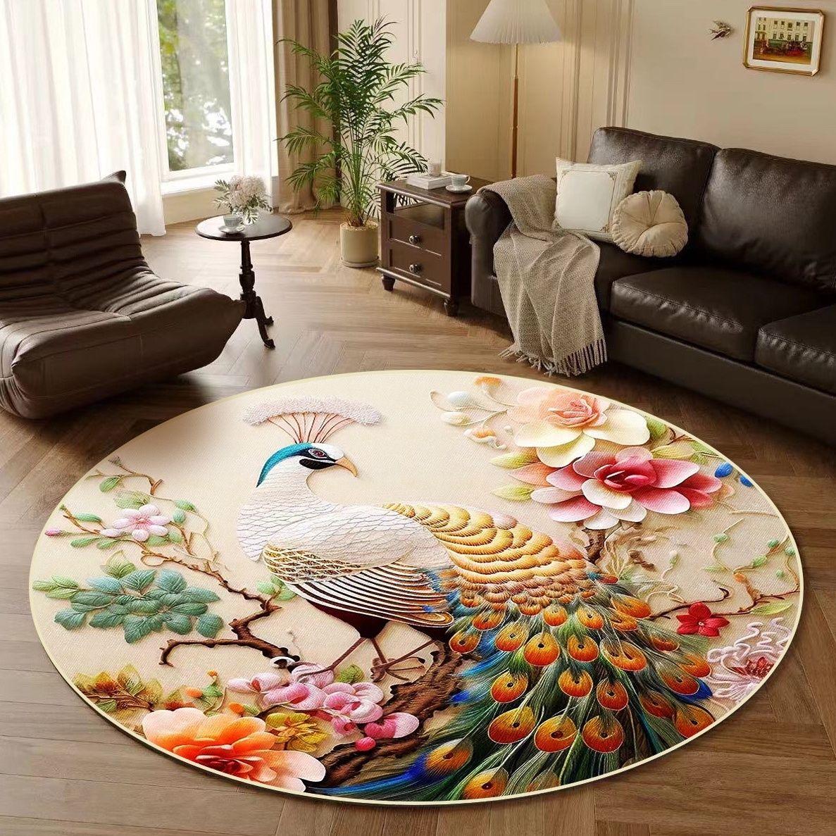 Круглый ковер Павлин Ковер Гостиная Главная Спальня Прикроватная тумбочка Китайский Стиль Кабинет Китайский круглый коврик Diameter 60cm
Круглый ковер Павлин Ковер Гостиная Главная Спальня Прикроватная тумбочка Китайский Стиль Кабинет Китайский круглый коврик Diameter 60cm