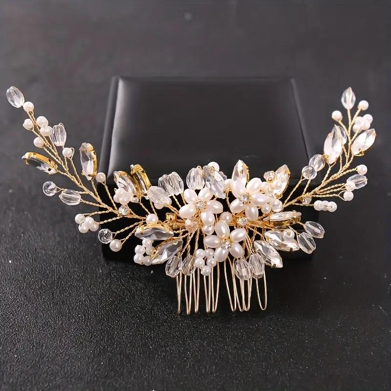 1pc Luxury Crystal Rhinestone Pearl Hair Comb Headpiece Sweet Romantic Bride Party Wedding Jewelry Hair Clip Hair Accessories
1pc Luxury Crystal Rhinestone Pearl Hair Comb Headpiece Sweet Romantic Bride Party Wedding Jewelry Hair Clip Hair Accessories