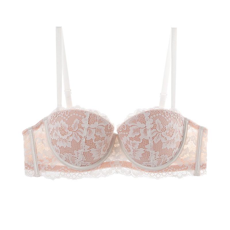 Pink and White Lace Balconette Bra with Removable Straps S
Pink and White Lace Balconette Bra with Removable Straps S