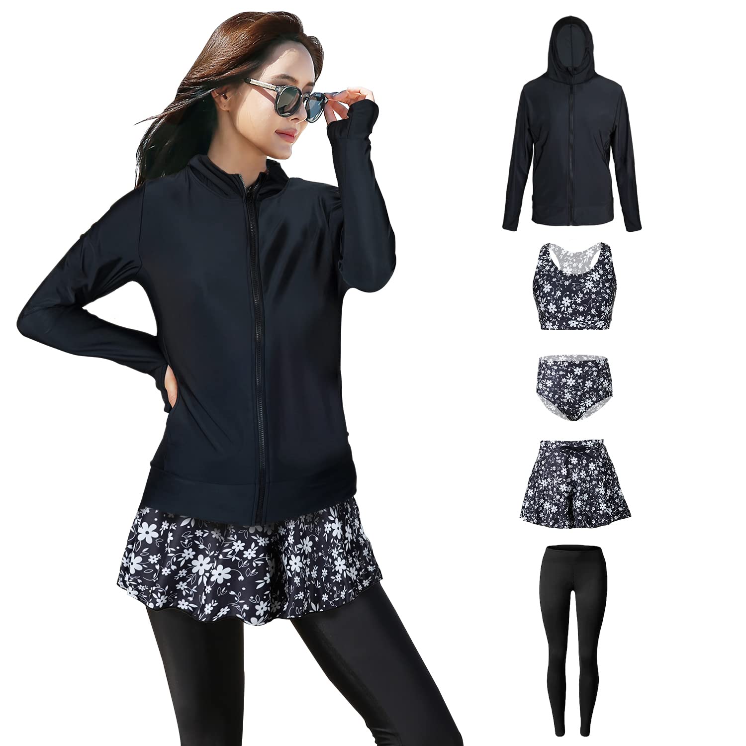 Фитнес рашгард с длинным рукавом с женским купальником плюс, капюшоном, бикини, шортами, леггинсами, набор из 5 предметов, размеры, утягивающий фигуру
Фитнес рашгард с длинным рукавом с женским купальником плюс, капюшоном, бикини, шортами, леггинсами, набор из 5 предметов, размеры, утягивающий фигуру