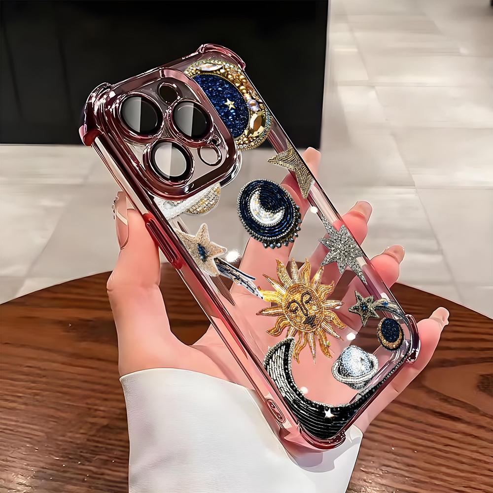 Retro Sun Star Pattern Electroplate AntiDrop Phone Case For iPhone 16 Pro Max 15 14 Plus 13 12 11 17 Air 16E Transparent Cover iPhone 16 Plus
Retro Sun Star Pattern Electroplate AntiDrop Phone Case For iPhone 16 Pro Max 15 14 Plus 13 12 11 17 Air 16E Transparent Cover iPhone 16 Plus