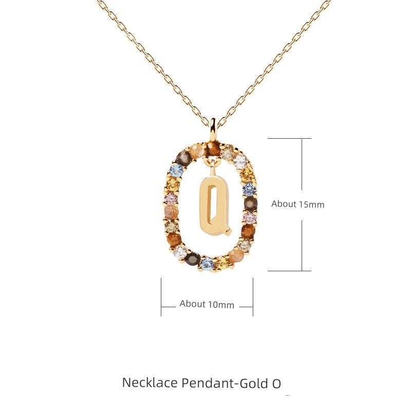 Pdpaola Letter Holiday Gift Silver Gemstone Necklace La01--Q
Pdpaola Letter Holiday Gift Silver Gemstone Necklace La01--Q