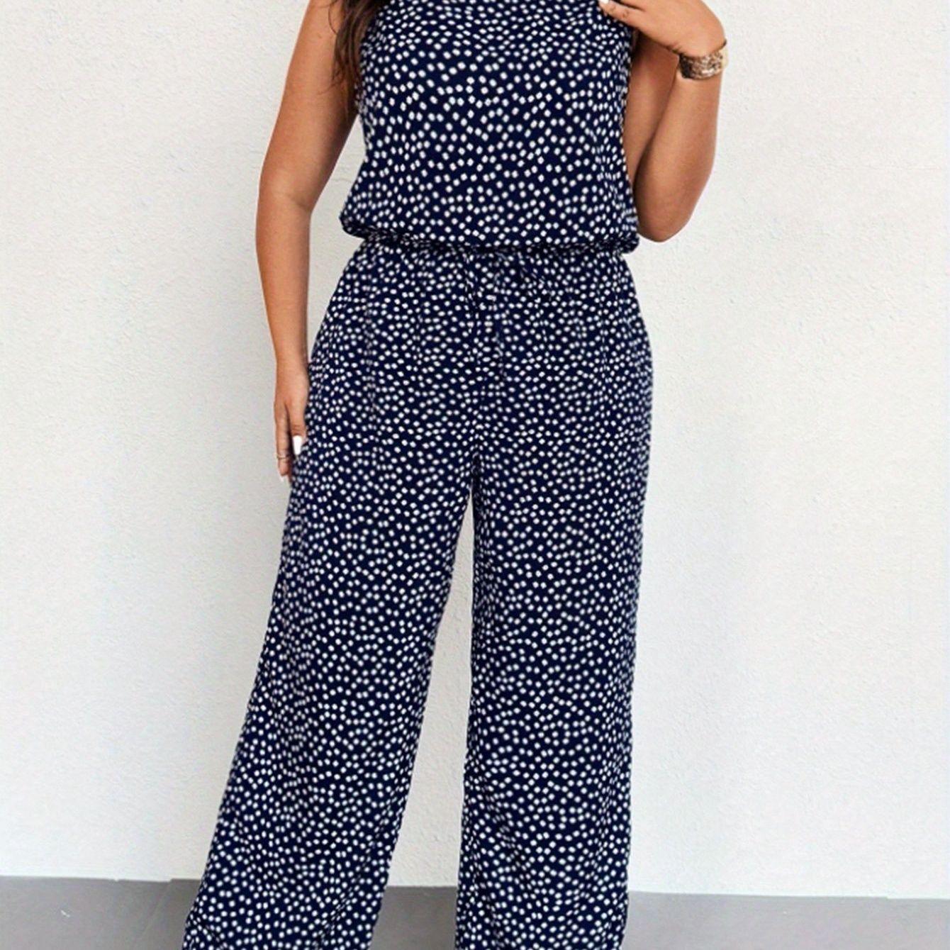 Plus Size Floral Print Sleeveless Jumpsuit with Belt 5XL темно-синий
Plus Size Floral Print Sleeveless Jumpsuit with Belt 5XL темно-синий
