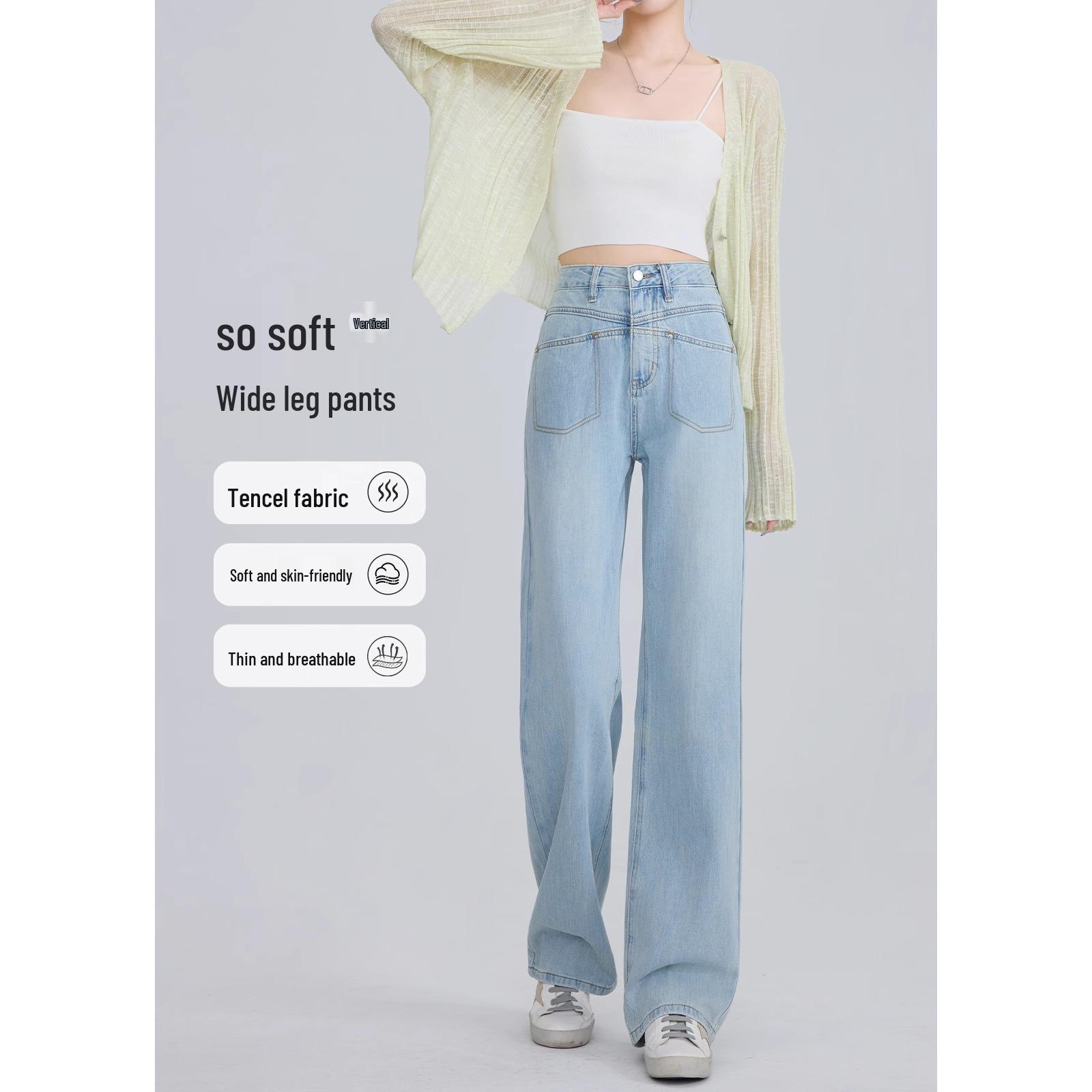 Women s High Waist Wide Leg Tencel Jeans - Spring 2025 Collection, Slimming, Loose, Drapey, Floor-Length, Light Color 27 Suitable for 96-105 lbs
Women s High Waist Wide Leg Tencel Jeans - Spring 2025 Collection, Slimming, Loose, Drapey, Floor-Length, Light Color 27 Suitable for 96-105 lbs