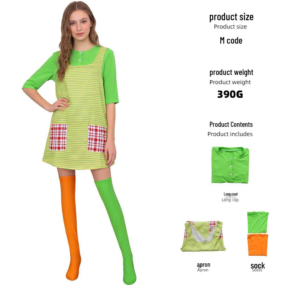 Pippi Longstocking Yellow & Green Striped Overalls Dress - Halloween Cosplay Costume L (Adult)
Pippi Longstocking Yellow & Green Striped Overalls Dress - Halloween Cosplay Costume L (Adult)