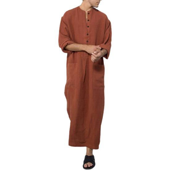 Men Robe Round Neck Long Sleeves Simple Split Pullover Half Single-breasted Ankle Length Plus Size Lightweight Soft Spring Robes for Daily Wear L коричневый
Men Robe Round Neck Long Sleeves Simple Split Pullover Half Single-breasted Ankle Length Plus Size Lightweight Soft Spring Robes for Daily Wear L коричневый