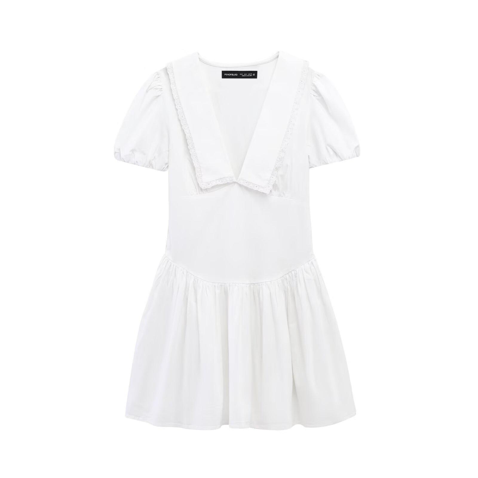 2025 Euro-American Fashion French Sweet White Tie Doll Collar Short Sleeve Dress for Women Extra Small
2025 Euro-American Fashion French Sweet White Tie Doll Collar Short Sleeve Dress for Women Extra Small