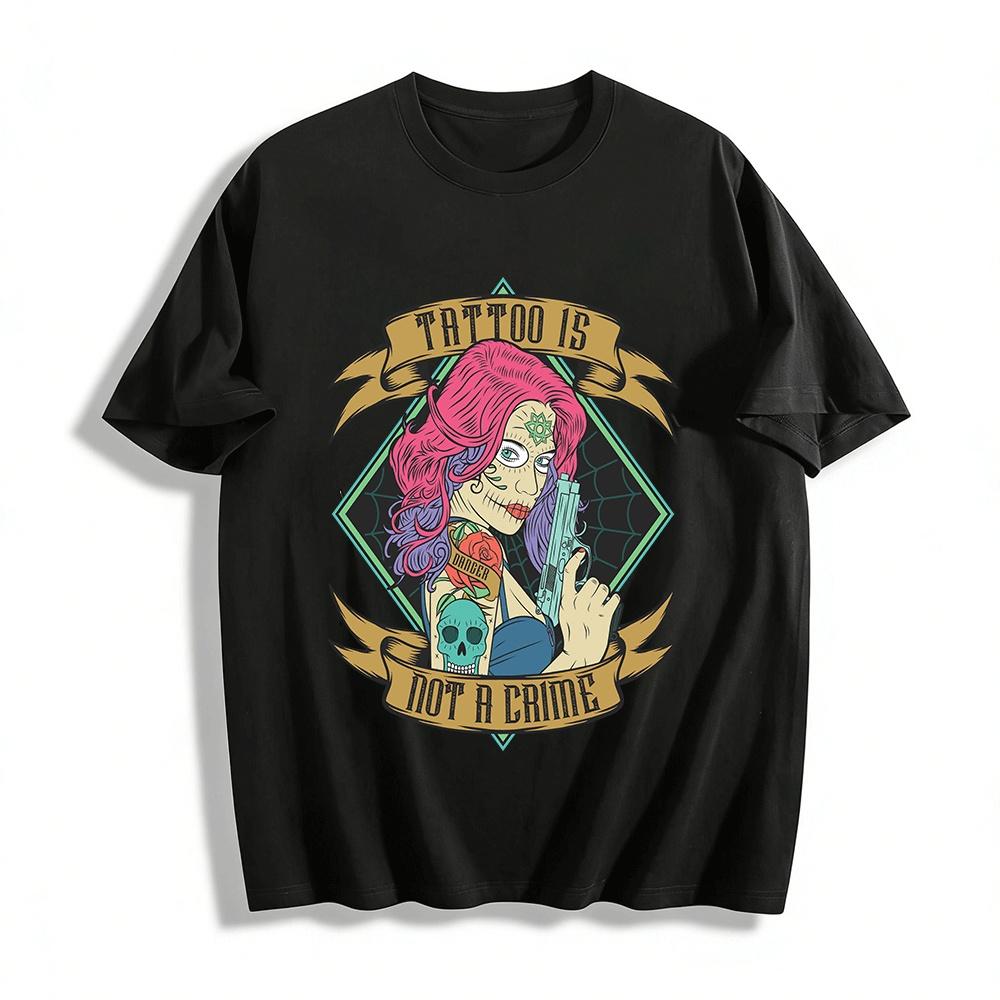 Tattoo Is Not A Crime Skeleton Girl Graphic Streetwear Tee Pure cotton T-shirt XXS
Tattoo Is Not A Crime Skeleton Girl Graphic Streetwear Tee Pure cotton T-shirt XXS