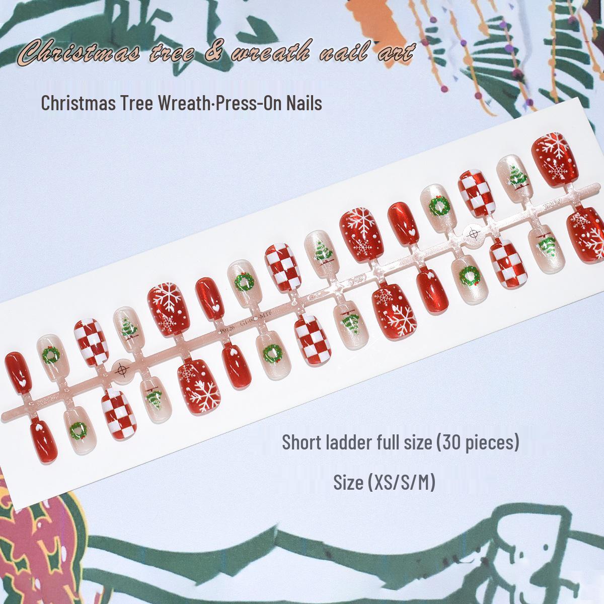 P0126-Christmas Blush Cat Eye Press-on Nails: 30pcs Cartoon Tree, Wreath, Plaid – XS/S/M
P0126-Christmas Blush Cat Eye Press-on Nails: 30pcs Cartoon Tree, Wreath, Plaid – XS/S/M