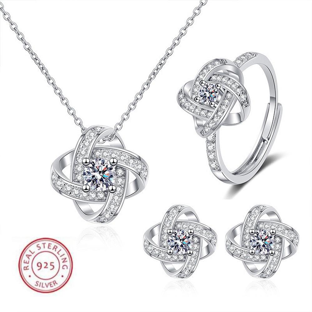 925 Sterling Silver Set High Quality 5A Zircon Necklace Earring Ring Chain Fashion Jewelry For Women Wedding Birthday Gift resizable
925 Sterling Silver Set High Quality 5A Zircon Necklace Earring Ring Chain Fashion Jewelry For Women Wedding Birthday Gift resizable