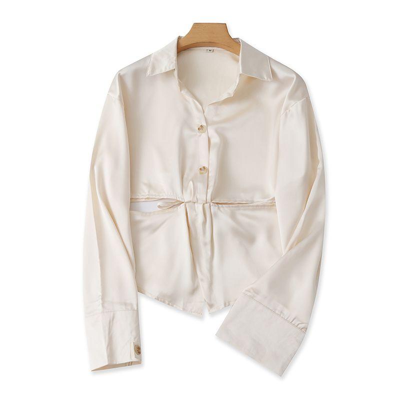 Faux Silk Shirt Spring & Fall New Arrival Long Sleeves Easiest for Match Slimming Pullover Shirt Women s Lace up Fashion Tops 18103 Beige L
Faux Silk Shirt Spring & Fall New Arrival Long Sleeves Easiest for Match Slimming Pullover Shirt Women s Lace up Fashion Tops 18103 Beige L