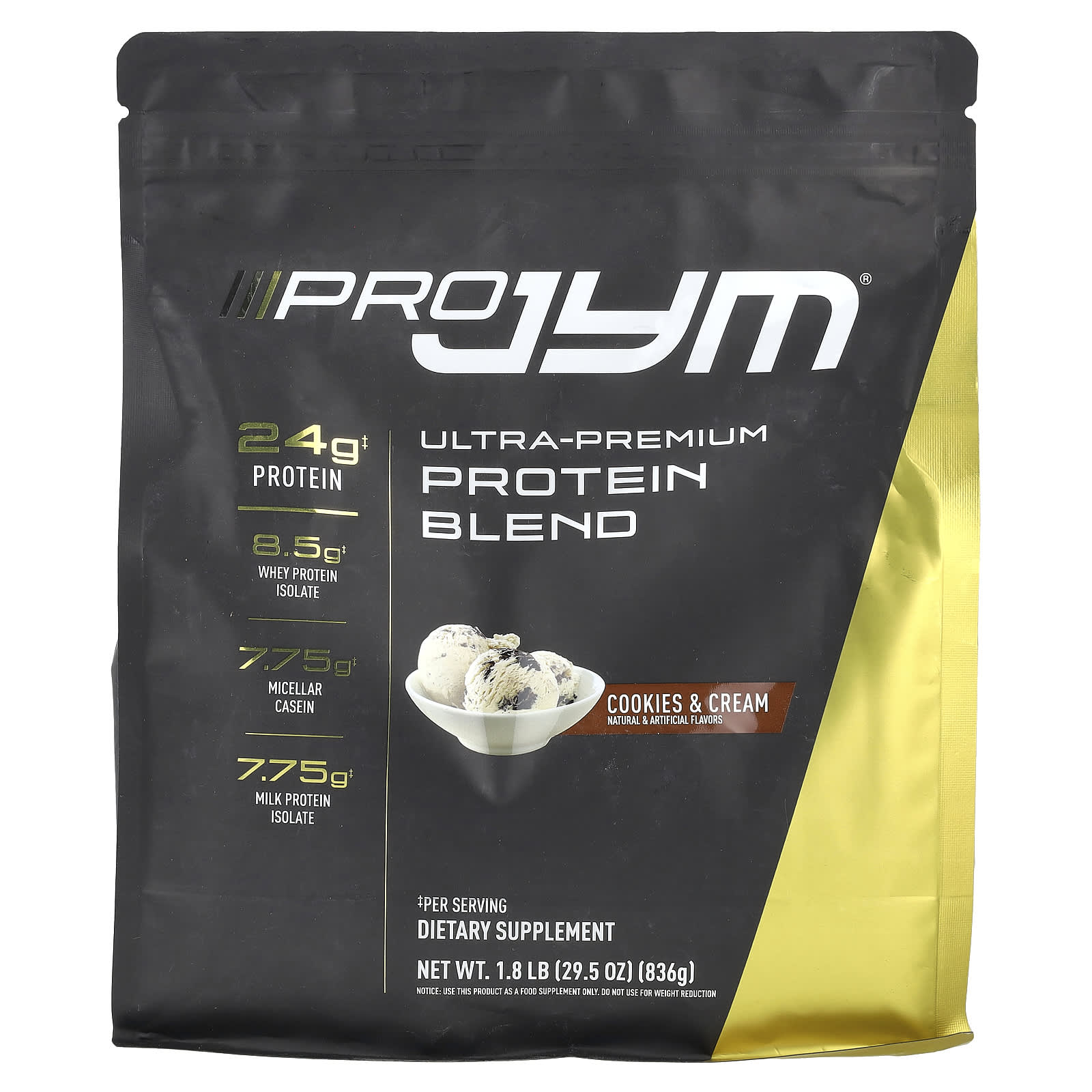JYM Supplement Science, Pro JYM, Ультра Преміальна Протеїнова Суміш, Печиво та Крем, 1,8 фунта (836 г)
JYM Supplement Science, Pro JYM, Ультра Преміальна Протеїнова Суміш, Печиво та Крем, 1,8 фунта (836 г)