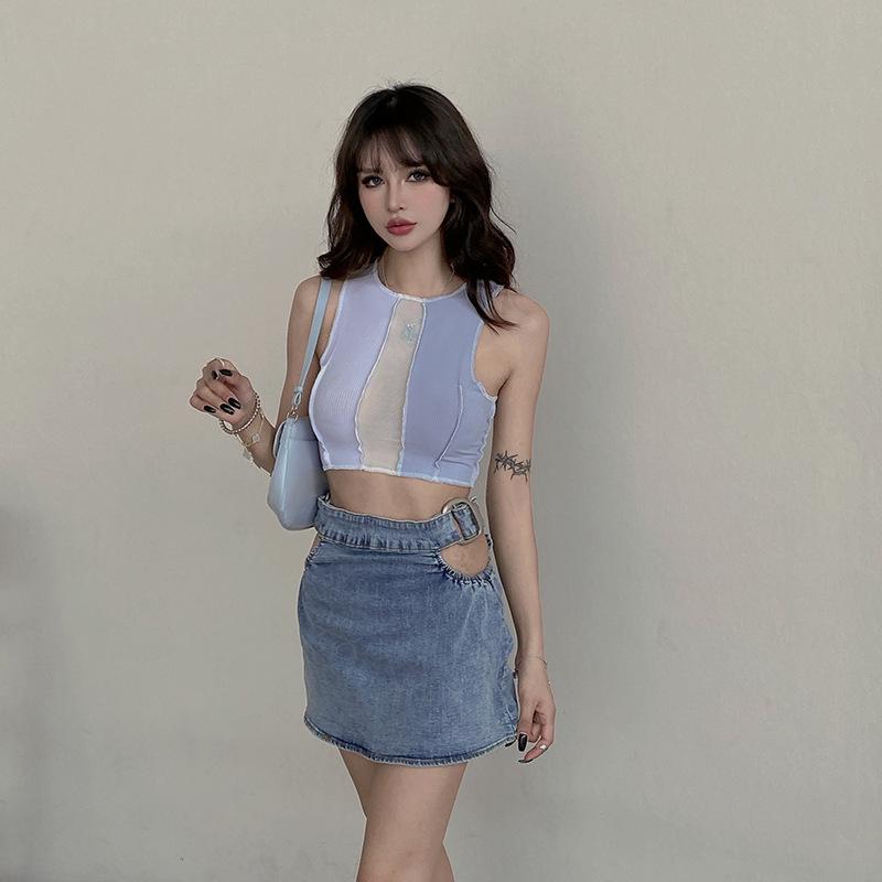 Women’s Summer Color Patchwork Vest Fashion Round Neck Exposed Navel Sleeveless Bottoming Top Ladies Slim Casual Tank Top L
Women’s Summer Color Patchwork Vest Fashion Round Neck Exposed Navel Sleeveless Bottoming Top Ladies Slim Casual Tank Top L