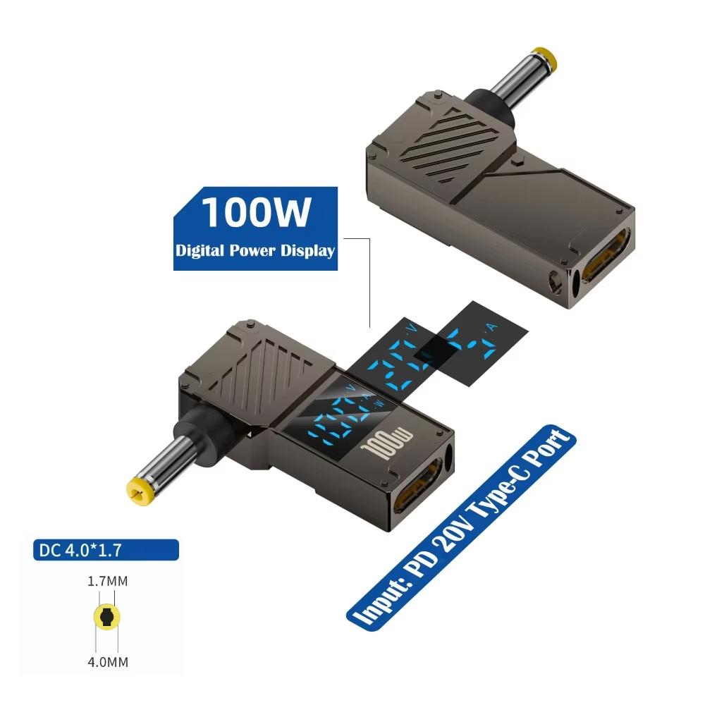 PD 100W Laptop Charging Adapter Type-C to DC 4.0x1.7mm Digital Display Fast Charging Converter As Shown A
PD 100W Laptop Charging Adapter Type-C to DC 4.0x1.7mm Digital Display Fast Charging Converter As Shown A