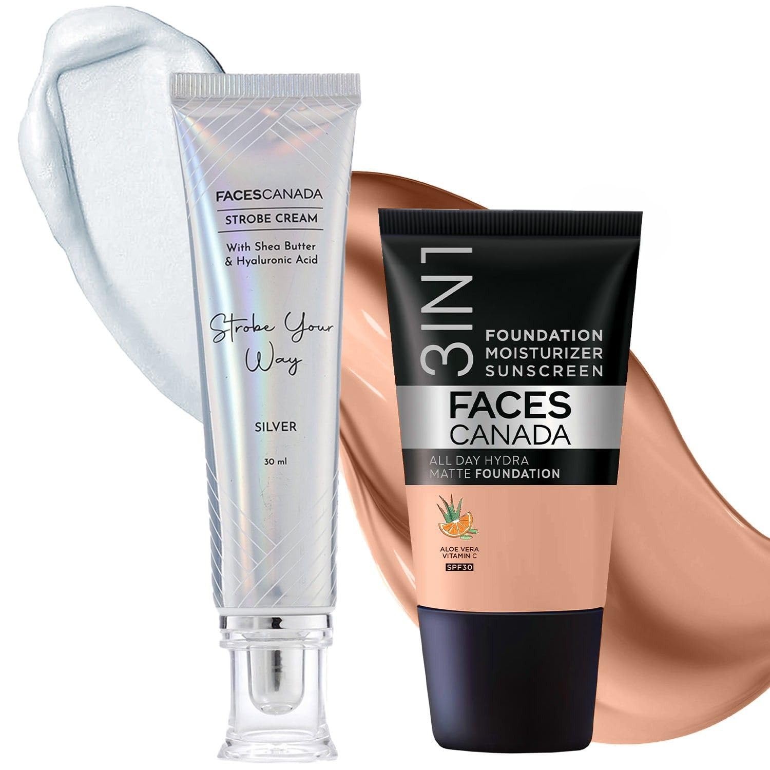 FACESCANADA Celeb Glow Kit | Silver Strobe Cream (30ml) + Warm Natural All Day Hydra Matte Mini Foundation (18ml) | Makeup Kit For Women (Combo P
FACESCANADA Celeb Glow Kit | Silver Strobe Cream (30ml) + Warm Natural All Day Hydra Matte Mini Foundation (18ml) | Makeup Kit For Women (Combo P