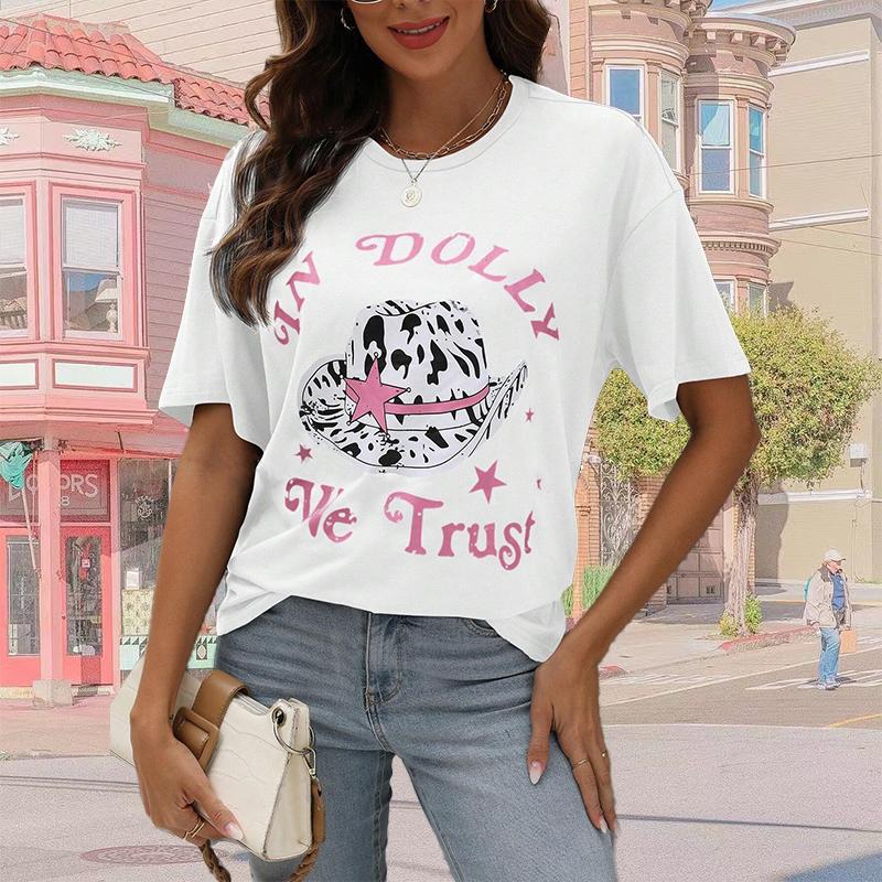 Fashion Women Creative Cowboy Star Letters Print T Shirt Funny Casual O-neck Short Sleeves T-shirt Summer Female Tee Shirt
Fashion Women Creative Cowboy Star Letters Print T Shirt Funny Casual O-neck Short Sleeves T-shirt Summer Female Tee Shirt