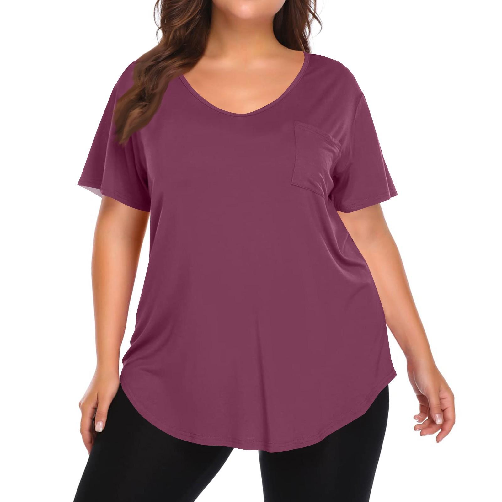 Women s Solid Color Large Size V-neck Top Loose Pocket T-shirt XL кавун червоний колір
Women s Solid Color Large Size V-neck Top Loose Pocket T-shirt XL кавун червоний колір