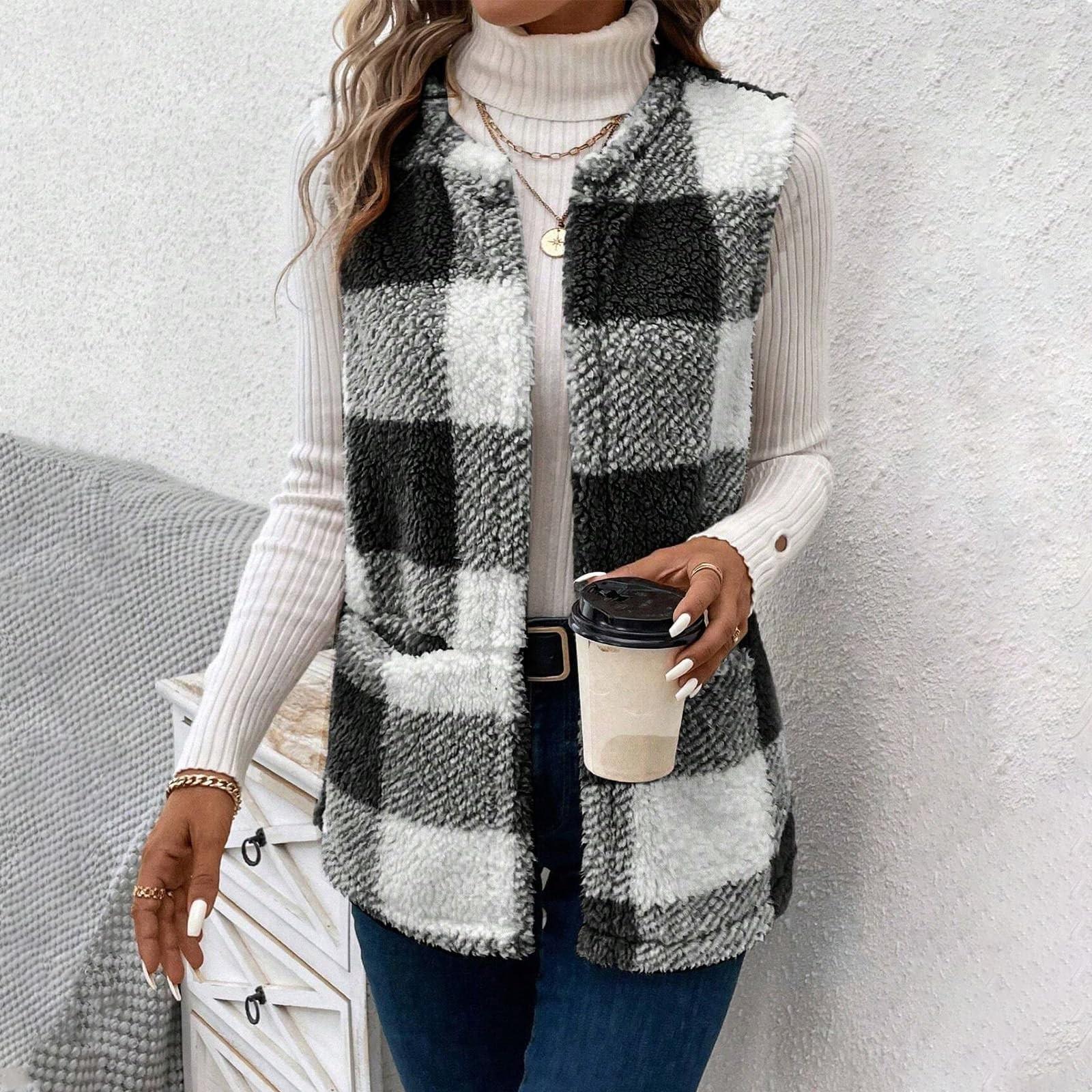 Женская модная верхняя одежда свободный клетчатый кардиган свитер L чёрный
Женская модная верхняя одежда свободный клетчатый кардиган свитер L чёрный