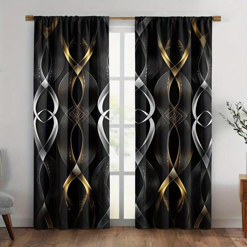 Wavy Pattern Print Curtains Pole Bag Home Decoration Room Set Of 2 Made Polyester W100*H70(CM)-Grommet top&1PCS
Wavy Pattern Print Curtains Pole Bag Home Decoration Room Set Of 2 Made Polyester W100*H70(CM)-Grommet top&1PCS