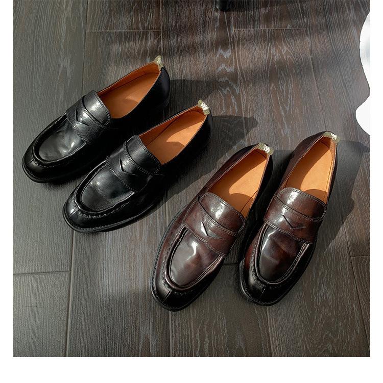 Cowhide version retro leather black loafers women s thick heel British style small leather shoes shallow mouth one pedal lazy leather shoes 35
Cowhide version retro leather black loafers women s thick heel British style small leather shoes shallow mouth one pedal lazy leather shoes 35