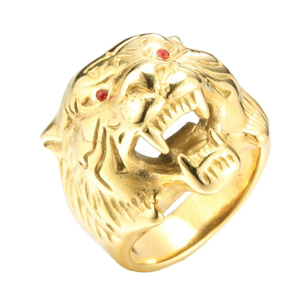 Personalized Punk Gold Tiger Head Men s Titanium Steel Ring Daily Party Jewelry Gifts No. 12
Personalized Punk Gold Tiger Head Men s Titanium Steel Ring Daily Party Jewelry Gifts No. 12