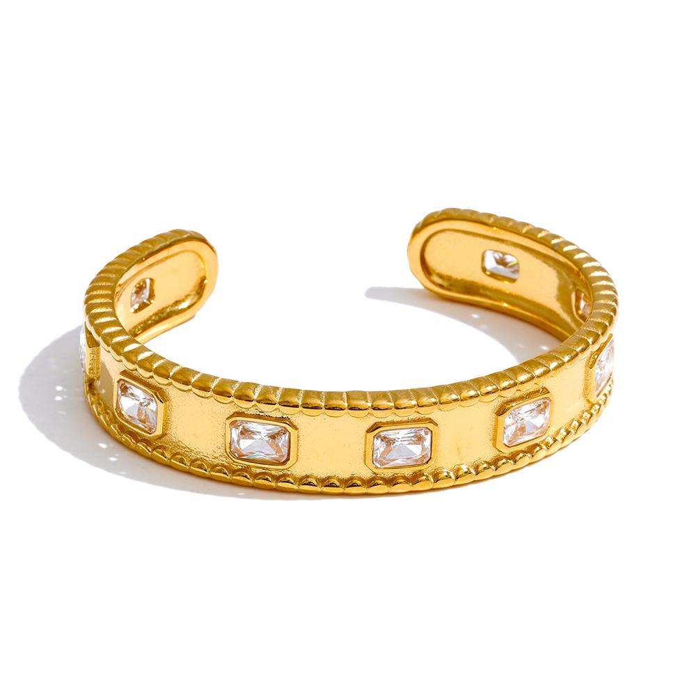 Yhpup 62mm High Quality Stainless Steel Square Zirconia Cuff Bracelet Bangle Trending Texture Premium Jewelry Recommend
Yhpup 62mm High Quality Stainless Steel Square Zirconia Cuff Bracelet Bangle Trending Texture Premium Jewelry Recommend