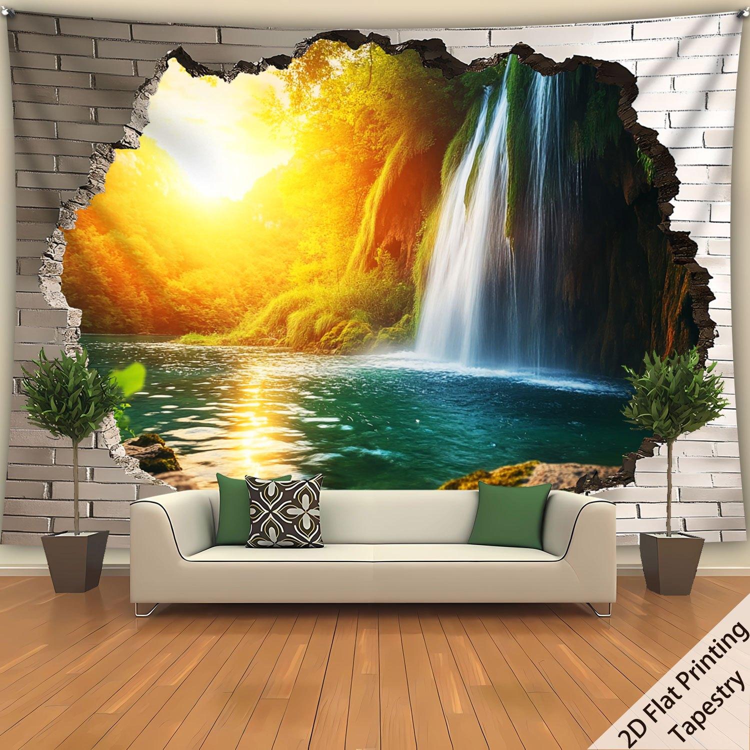 Sunshine Waterfall Forest Digital printing polyester wall tapestry suitable for use in living rooms bedrooms offices bars party 74x94cm(29x37in)
Sunshine Waterfall Forest Digital printing polyester wall tapestry suitable for use in living rooms bedrooms offices bars party 74x94cm(29x37in)