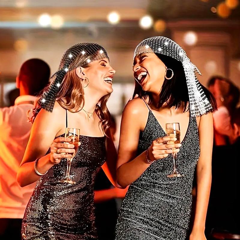 1 шт., аксессуары, сетчатая эластичная повязка на голову, ажурная сетка, полые стразы, бандана для вечеринок, женская 
1 шт., аксессуары, сетчатая эластичная повязка на голову, ажурная сетка, полые стразы, бандана для вечеринок, женская