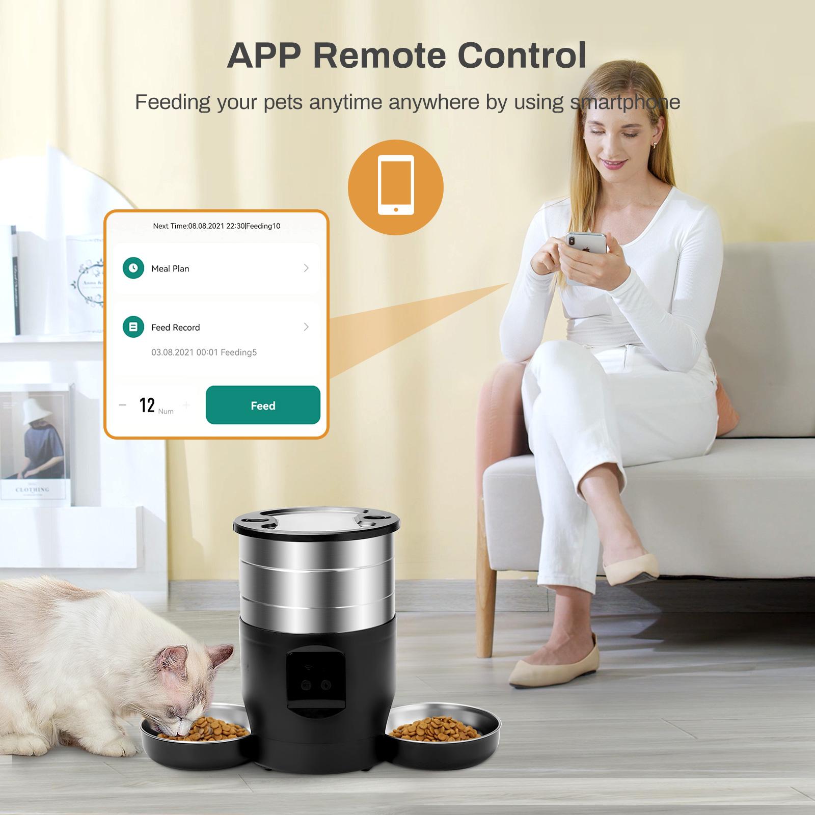 4.5L Tuya Smart APP Pet Feeder Cat Dog Food Dispenser Stainless Steel Bowl Medium-Sized Cats Dogs With Recording Timing Feeding
4.5L Tuya Smart APP Pet Feeder Cat Dog Food Dispenser Stainless Steel Bowl Medium-Sized Cats Dogs With Recording Timing Feeding