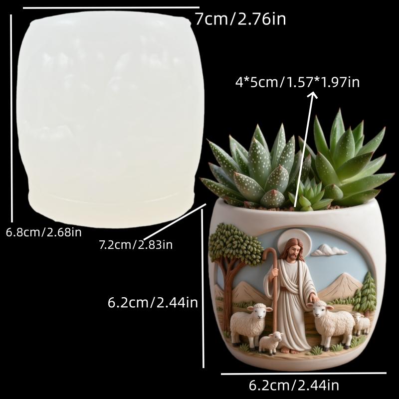 Jesus Shepherd Relief Succulent Plant Flower Pot Resin Silicone Mold Jesus Sheep Shepherd Pen Holder Box Candle Cup Gypsum Molds
Jesus Shepherd Relief Succulent Plant Flower Pot Resin Silicone Mold Jesus Sheep Shepherd Pen Holder Box Candle Cup Gypsum Molds