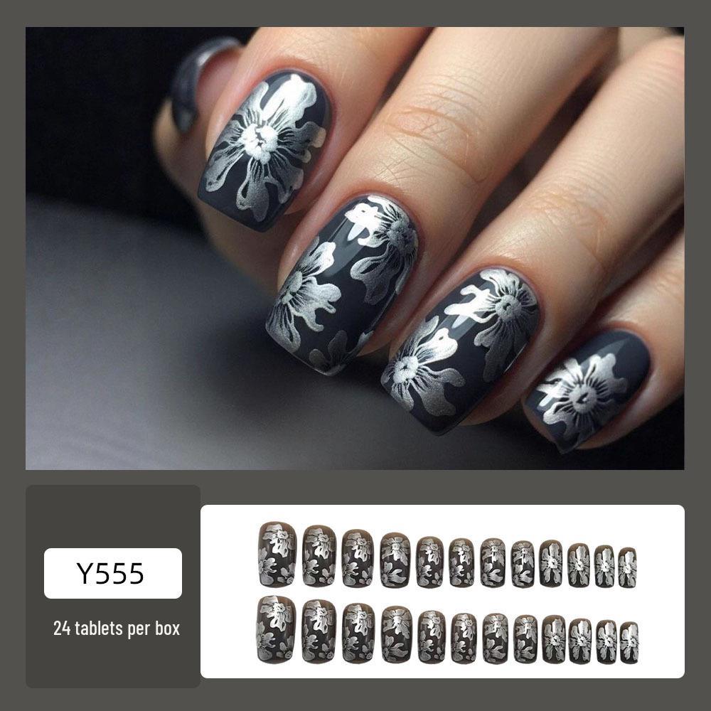 Medium-Length European & American Floral Nail Art Stickers - Black Nude Series
Medium-Length European & American Floral Nail Art Stickers - Black Nude Series