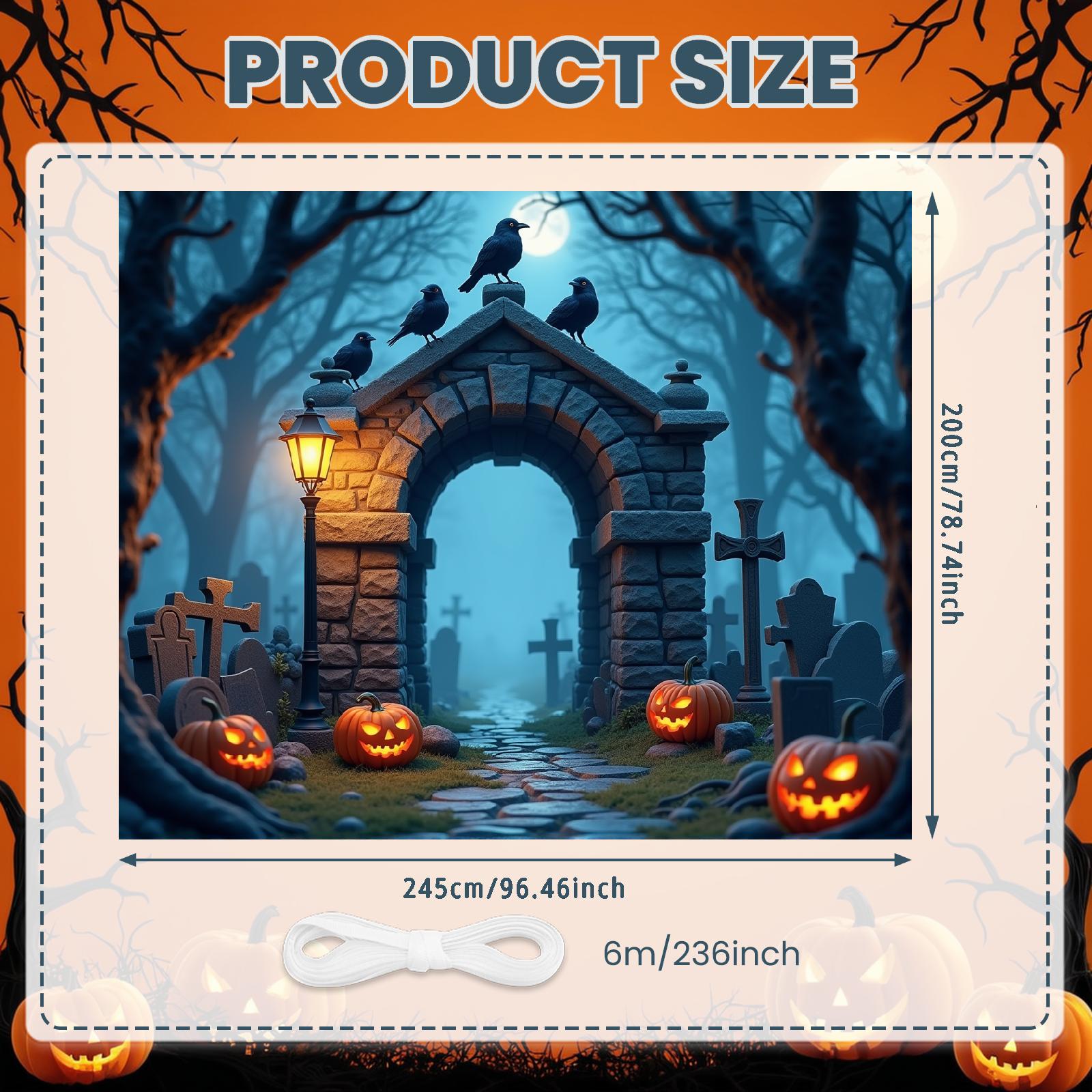 Halloween Decor Outdoor Suitable Graveyard Scene Halloween Banner LED Light Haunted House For Event Background Outdoor Event
Halloween Decor Outdoor Suitable Graveyard Scene Halloween Banner LED Light Haunted House For Event Background Outdoor Event