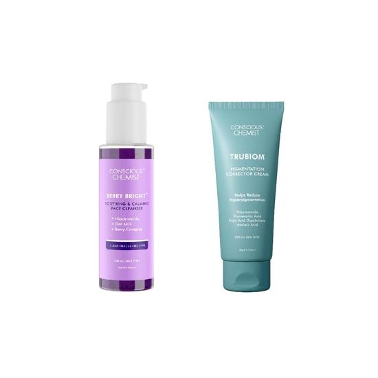 Conscious Chemist® Berry Bright Pore Refining Brightening Face Wash & Pigmentation Corrector Lightweight Gel Cream | Pack of 2
Conscious Chemist® Berry Bright Pore Refining Brightening Face Wash & Pigmentation Corrector Lightweight Gel Cream | Pack of 2