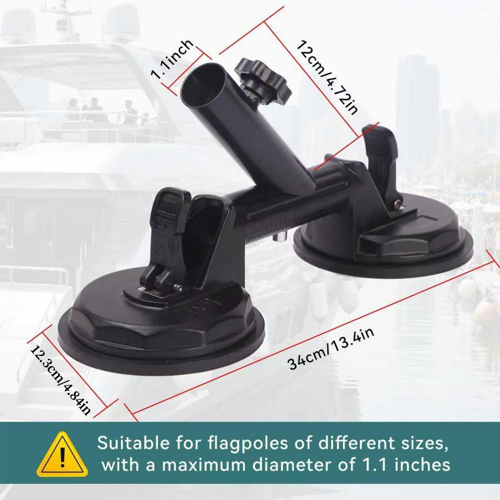 RV Flag Holder Heavy Duty Suction Cup Flagpole Holder Truck RV Stable Flag Mount For Sedan Truck Boat Trailer Vehicles Ships чорний
RV Flag Holder Heavy Duty Suction Cup Flagpole Holder Truck RV Stable Flag Mount For Sedan Truck Boat Trailer Vehicles Ships чорний