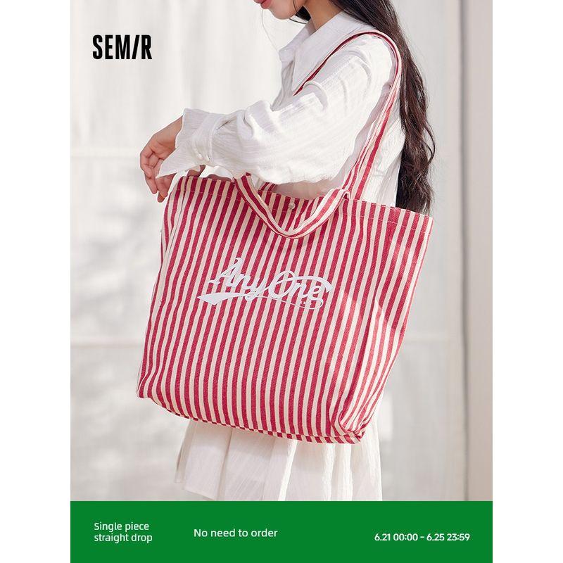 Senma Bag Canvas Bag Women 2024 New Fashion Contrast Color Stripe Shoulder Bag Large Capacity Handbag Atmosphere Red and White tone 00361
Senma Bag Canvas Bag Women 2024 New Fashion Contrast Color Stripe Shoulder Bag Large Capacity Handbag Atmosphere Red and White tone 00361