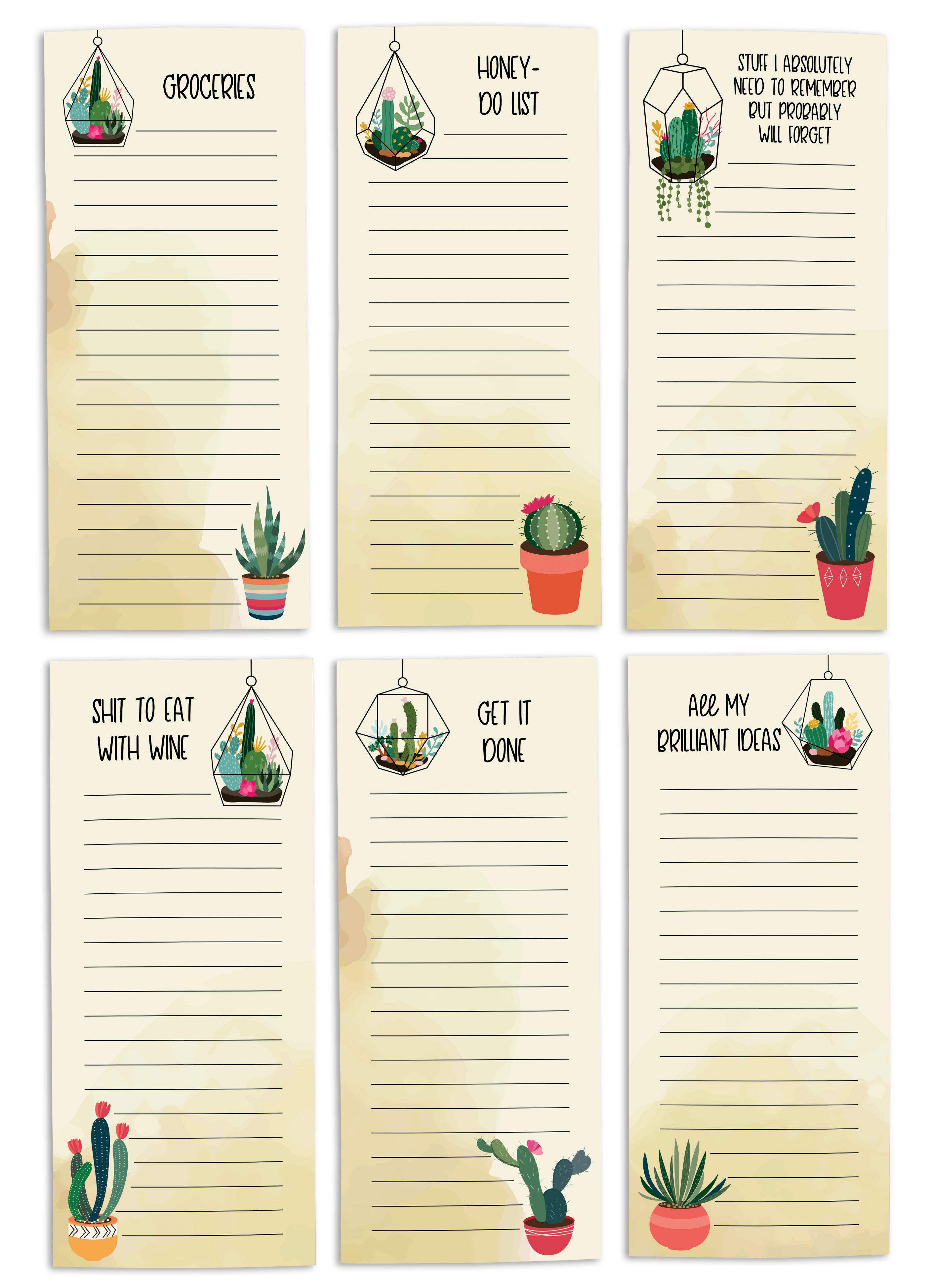 Inkdotpot Pack из 6 забавных магнитных списков для сухого стирания для холодильника, Wipe Clean w NoStain, быстрые заметки Список покупок и продуктов Белая доска для холодильника 8.75x3.8 cm светло-бежевый 
Inkdotpot Pack из 6 забавных магнитных списков для сухого стирания для холодильника, Wipe Clean w NoStain, быстрые заметки Список покупок и продуктов Белая доска для холодильника 8.75x3.8 cm светло-бежевый