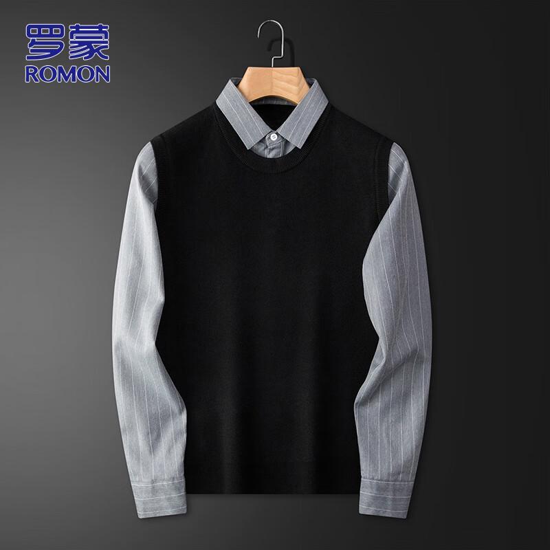 ROMON Men s Faux Two-Piece Shirt Collar Sweater XL
ROMON Men s Faux Two-Piece Shirt Collar Sweater XL