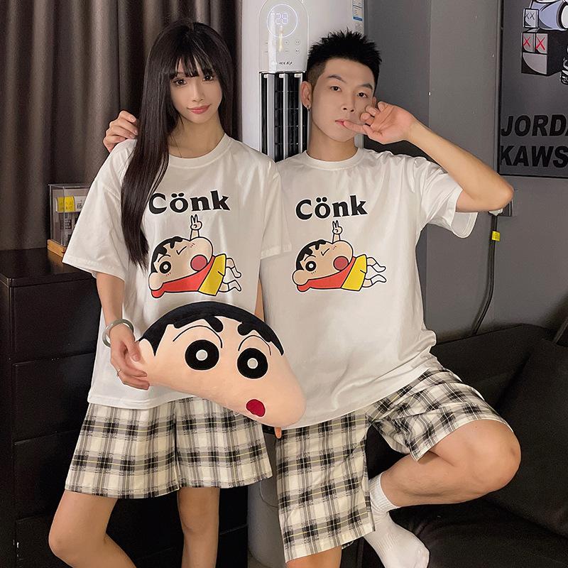 2026 Summer Couple Pajamas - Short Sleeve Cotton Cartoon Homewear for Women and Men Women M (80-100 jin)
2026 Summer Couple Pajamas - Short Sleeve Cotton Cartoon Homewear for Women and Men Women M (80-100 jin)