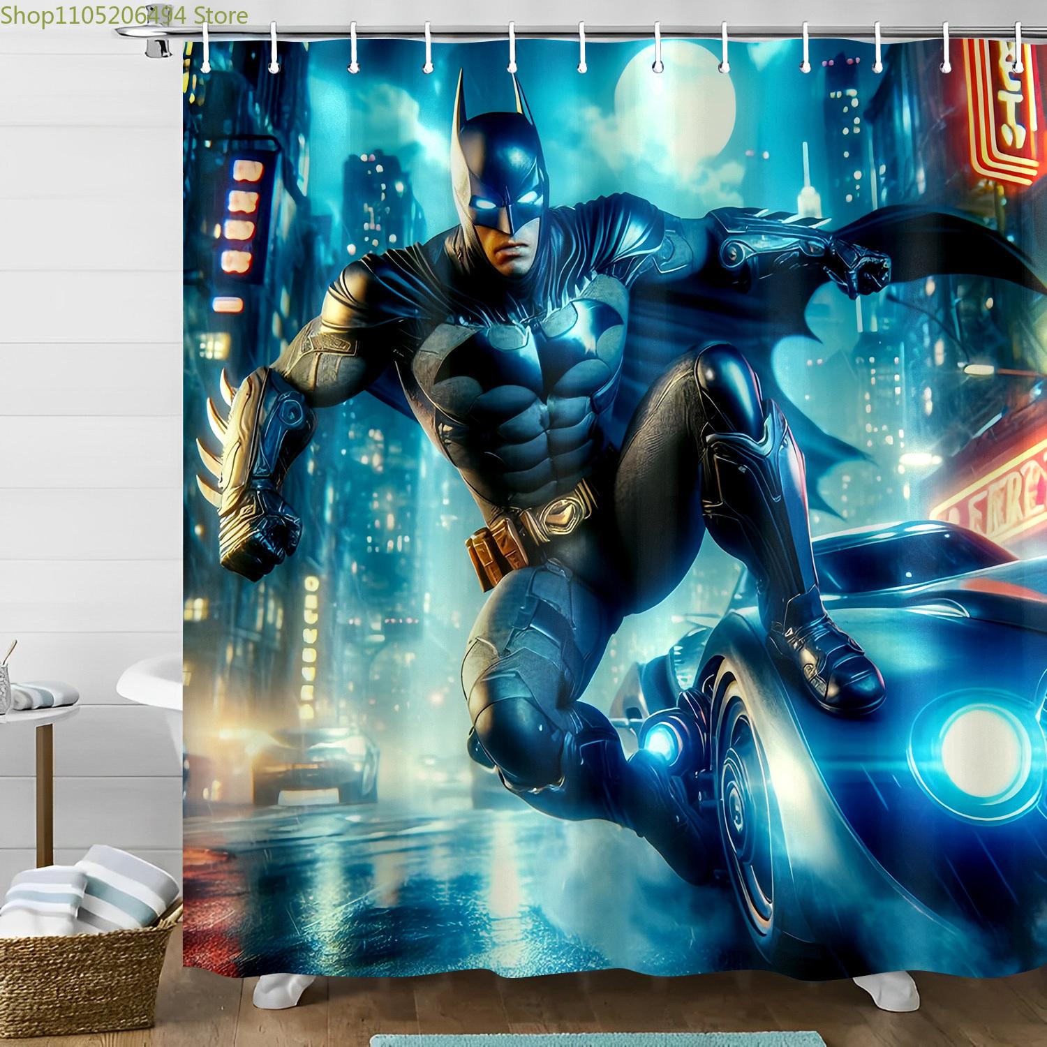 Warner Bros Superhero City Night Shower Curtain, Valentine s Day Bathroom Decor, Bat Hero Action Scene Fabric Bath Curtain wit 90x180cm
Warner Bros Superhero City Night Shower Curtain, Valentine s Day Bathroom Decor, Bat Hero Action Scene Fabric Bath Curtain wit 90x180cm